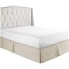 AHIOJEGX Vestiletto Gonna da letto plissettata su misura con tessuto resistente - Altezza 35 cm (14 pollici) (senza lenzuolo)(Cream,160x200x35 cm)