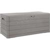 Toomax Dolomiti baule da 640L, portattrezzi 152x71x63,5h cm, effetto legno colore grigio tortora, in plastica robusta, resistente ai raggi UV, dotato di foro per lucchetto, per esterni