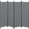 [en.casa] Paravento Divisorio Pieghevole Separé a 4 Pannelli per Interni Separatore Autoportante per Stanza Ufficio Camera da Letto 171 x 200 cm Grigio Scuro
