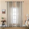 GIRASOLE HOME® Coppia Tende Filtranti Semi Trasparenti Effetto Lino Tenda a Righe Verticali per Interni con Occhielli 2 Pannelli 140x275cm (Giallo + Marrone)