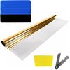 DecoMeister Pellicola Specchio per Vetri Finestre 75x300 cm - Pellicola Privacy Unidirezionale Autoadesiva - Protezione UV - Effetto Specchio Riflettente per Casa e Ufficio - Oro Riflettente