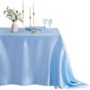 Chickwin Tovaglia Rettangolare in Raso, Tovaglia Elegante Copri Tavolo da Intern, Lavabile in lavatrice per Matrimoni, Feste, Banchetti, Celebrazioni di Vacanze (Azzurro,152 x 305 cm)