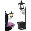 Generico Luce solare con fioriera, lampada solare impermeabile con fioriera, apparecchio di illuminazione per vasi per piante, montaggio a parete o lampada solares decorativa indipendente per giardino, patio
