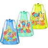 GUIZIYAO Borsa Giochi Spiaggia, 3 PCS Borsa da Spiaggia in Rete con Coulisse, Borsa da Spiaggia Portatili Pieghevoli, per Vacanze al Mare, Viaggi in Famiglia, Nuoto (B)