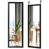 HOMASIS 2 in 1 Specchio Figura Intera 120 x 37 cm, Specchio da Parete HD con Ganci Regolabili, Rettangolare e Lungo con Cornice da Bagno, Soggiorno, Ingresso (Nero)