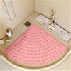 Z·Bling Tappeto Doccia Antiscivolo Angolare 65x65cm,Tappetino Doccia Antiscivolo Triangolare,Tappetino Doccia con Ventose e Fori di Drenaggio,Tappeto Doccia per Doccia e Bagno (Rosa)