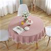 meioro Rotonda Tovaglia A Strisce Tovaglie Rund Il giro Tablecover in lino Tablecloth nappa a righe Adatto per Interni ed Esterni (Strisce rosse/bianche,Diametro 150cm)