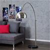 DESIGN DELIGHTS LAMPADA AD Arco Big Bow | Colore Argento, Metallo Cromato, Regolabile in Altezza 170-210 cm | Lampada Design a Stelo