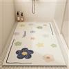 Z·Bling Tappetino Doccia Antiscivolo 50x60cm,Tappeto Doccia Senza Ventose,Tappetino Vasca Antiscivolo con Fori di Drenaggio,Floreale A