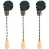 Spacnana Interruttore a Catena da 3 Pezzi, Interruttore Luce Ventilatore a Soffitto 3 velocità 4 Fili per Lampada da Parete Lampada da Soffitto (Bronzo)