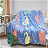 HSGLGNA Coperta per bambini con dinosauri al buio, morbida microfibra, fantastica idea regalo per gli amanti del dinosauro (Dinosauro E, 130 x 150 cm)