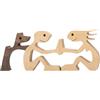 JVHLOV Statua in legno Fatta a Mano, per Animali Domestici Decorazioni in legno iIntagliato, Statuetta Artigianale in legno Piccole Decorazioni, Amante di Gatti e Cani (Maschio+Femmina)