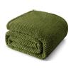 Whale Flotilla Coperta Plaid Pile Flanella, 230 x 270 cm, Verde Oliva
