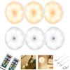 DSLebeen Luce notturna con sensore di movimento, telecomando, dimmerabile, batteria interna, ricaricabile USB, luce notturna a LED, per scale, armadio, camera da letto, cameretta dei bambini, 6 pezzi