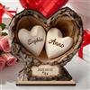 Grovjewfit Decorazione Cuore in Legno Personalizzata con Nomi e Data - Regalo Romantico per Coppie Matrimonio Anniversario San Valentino (Style 1)