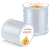 SUTOUG Filo Elastico per Bracciali, 2 Bobine 0,8mm e 1,0mm Filo Elastico Cristallo per Perline di Braccialetti, Gioielli, Fai da Te, Bracciali, Collane, Bianco (200M)