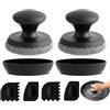 OITUGG Set di 2 Spazzola Pulizia per padella in ghisa, con 4 raschietti, camicia a catena, pulitore per la pulizia di padelle in ferro, pentole, padelle, griglie, (nero, 2 pezzo)