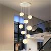 HYQJUNE Moderna Lampada A Sospensione E27 Ciottoli Scale Lampadario Da Soggiorno Luci Pendenti Sala Da Pranzo Alberghi Ingresso Polistirene Lampada Regolabile In Altezza Plafoniera(luce bianca,8-head)