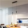 TAOEZXK Lampada a Sospensione a LED Dimmerabile da Tavolo da Pranzo Moderna con Telecomando con 2 Faretti da Soffitto Lampadario Regolabile in Altezza per Sala da Pranzo Soggiorno Nero 150cm