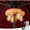OPOIRA Luce per palo di ombrellone da giardino con effetto legno con telecomando, lampadine LED Edison ricaricabili senza fili con 10 livelli di luminosità per giardino, patio, cortile, campeggio o