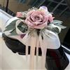 AQCQDQ 2 pezzi decorazione per auto da matrimonio, fiocchi per auto, fiori artificiali vintage con ventose per specchietto retrovisore auto (polvere crema)