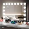 YU YUSING Specchio Trucco con Luci Hollywood, 80X62.5cm Specchio 18 Lampadine Led Trucco USB, 3 Temperature di Colore, Specchio da Tavolo 10X, Specchio Cosmetico da Parete, Controllo Tattile, Bianco