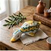Mondocreazioni Papera in ceramica siciliana di santo stefano di camastra realizzata e decorata totalmente a mano limoni (MEDIA)