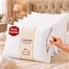 cuscini fiber - 6 Cuscini Letto Matrimoniale Ultra Soft Imbottiti con Fibra di Poliestere Molto Morbida, il Guanciale Letto Possiede un'Altezza di 15cm REGOLABILE, Federa Anallergica con Zip (Silver)