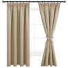DWCN Tende oscuranti con nastro increspato, tende termiche spesse con fiocchi per tende, 200 x 140 cm (A x L), talpa, set da 2 pezzi