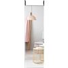 LIFEZEAL Specchio da parete grande, 120 x 37 cm, da appendere alla porta con 2 ganci, rettangolare per camera da letto, bagno, soggiorno (argento)