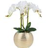 Decor Trends Fioriera rotonda da 17,8 cm, color oro, metallizzata, decorativa, a forma di ciotola, vasi da fiori (oro)