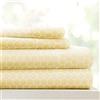 Linen Market 4 Piece Sheet Set Motivo, Microfibra, Giallo a Nido d'Ape, Coppia