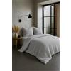 Home Linge Passion Parure copripiumino 2 pezzi in 100% garza di cotone, 140 x 200 cm, grigio ghiaccio