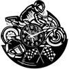 Instant Karma Clocks | Orologio Da Parete | Motociclismo | Moto da Corsa | Moto | Motocicletta | Idea Regalo, Design Sportivo con Bandiere a Scacchi, Decorativo (Nero-Vinile)