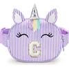 YOOLIFE Regalo di compleanno per ragazze e bambini, marsupio con iniziale, borsa a tracolla, Viola, C, C