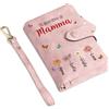 Amsgedhie Regalo per Festa della Mamma, Regalo Mamma Nonna Portafoglio da Donna Personalizzato in Pelle PU con Incisione Nome e Fiore del Mese di Nascita, Portafoglio Pieghevole Rosa (B)