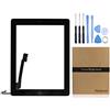 Hedywei Schermo tattile per iPad 4 A1460, A1458, A1459, pannello frontale di ricambio con pulsante Home, attrezzi e adesivo (nero)