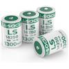 QUZMOIIS Confezione da 4 batterie al litio LS14250 3,6 V 1/2AA 1300 mAh, batterie ER14250, non ricaricabili