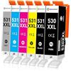SINOPRINT PGI-530 CLI-531 XXL Cartucce d'inchiostro Compatibili con Canon PGI-530 CLI-531 530XXL 531XXL PGI530 CLI531 per Pixma TS8750 TS8751 TS-8750 TS-8751(PGBK Nero Ciano Giallo Magenta Grigio)