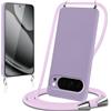 Knrlqim Cover per Google Pixel 10 Pro con Cordino Custodia con Laccio Collana Tracolla Collo Corda Regolabile Liquido Silicone Antiurto AntiGraffio Protettiva Case per Google Pixel 10 Pro,Viola Lilla