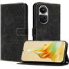 OKZone Cover per OPPO Reno 10 5G/OPPO Reno 10 PRO 5G,Custodia a Libro in Pelle Protettiva Folio Portafoglio con Chiusura Magnetica e Slot per Carte Wallet Case Flip Cover(Nero)