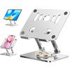 Suprbee Supporto Tablet Porta iPad Stand Girevole a 360° da Tavolo Scrivania, Regolabile e Robusto con Cuscinetti in Silicone - Pieghevole, Antiscivolo, Compatibile con 4-13'' iPad, Android, Tablet