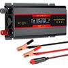 LEKEFETO Inverter Trasformatore di Tensione: 700W/2000W DC 12V / 24V su AC 230V Trasformatore di Tensione, con Clip Alligatore Accendisigari, Onda Sinusoidale Modificata Inverter Solare per Auto
