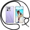 ISOI Cover con Cordino per Realme 16 Pro 5G, Custodia Trasparente con Collana Tracolla Laccio Collo Ultra Sottile Morbido TPU Silicone Antiurto AntiGraffio Case, Nero