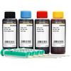 Octopus 4 x 100 ml di inchiostro della stampante compatibile con HP 302, HP 304 cartucce di inchiostro nero, ciano, magenta, giallo, set completo di inchiostro di ricarica e siringhe di ricarica