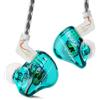 Yinyoo KBEAR Storm Auricolari cablati Cuffie per cantanti Musicisti sul palco Studio Bass Auricolari IEM Monitor Cavo OFC staccabile placcato argento ad alta risoluzione Verde, senza microfono