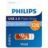 Philips Vivid Edition High Speed USB 2.0 unità flash USB 128 GB con cappuccio girevole per PC, laptop, computer, archiviazione dati, velocità di lettura fino a 25 MB/s