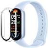 PHONILLICO Cover compatibile per Xiaomi Smart Band 9 - Protezione rigida Custodia trasparente Vetro temperato smartwatch