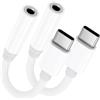 KAXIFEI Adattatore USB C Jack 3.5 mm, 2 Pack Adattatore Cuffie USBC Aux Audio Cavo Dongle Jack con DAC Chipset Kompatibel mit iPhone 15/16/16 Pro/16 Pro Max, i-Pad Mini/Air, Samsung Galaxy S24 S23 S22 Ultra