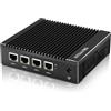 Sharevdi micro firewall Dispositivo, 4*In-tel i225 2.5Gbe NIC, Intel Pentium N3700 4 core/4 thread, SSD Dual HDMI/USB3.0/RS232 COM, AES NI, compatibile con OPNsense(8G 128G)